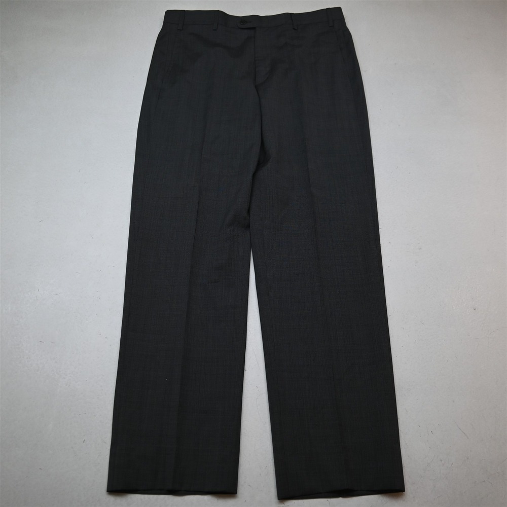 Zanella 33x32 Gray Sharkskin 100% Wool Todd Straight Italy Made Dress Mens Pants